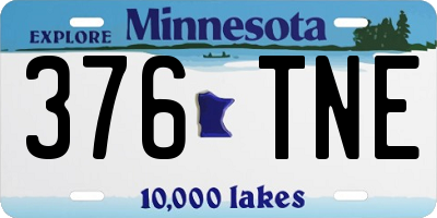 MN license plate 376TNE