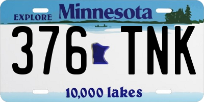 MN license plate 376TNK