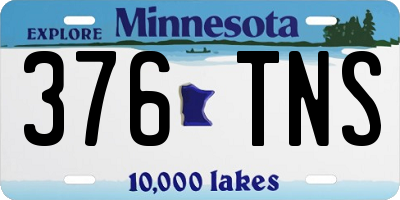 MN license plate 376TNS