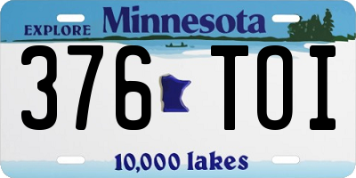 MN license plate 376TOI