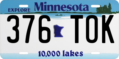 MN license plate 376TOK