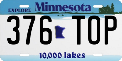 MN license plate 376TOP