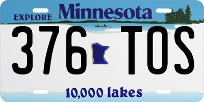 MN license plate 376TOS