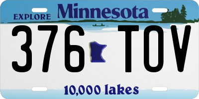 MN license plate 376TOV