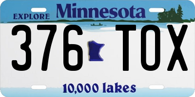 MN license plate 376TOX