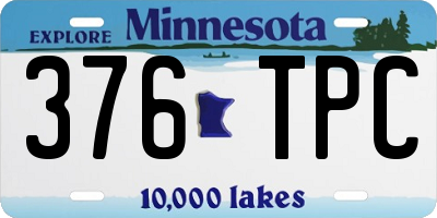 MN license plate 376TPC