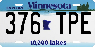 MN license plate 376TPE