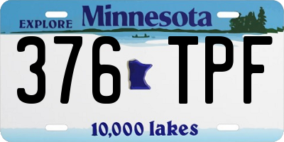 MN license plate 376TPF