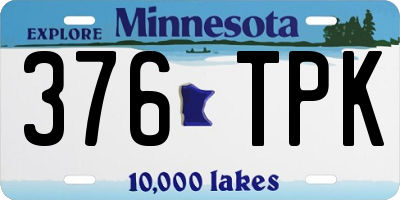 MN license plate 376TPK
