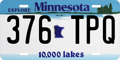 MN license plate 376TPQ