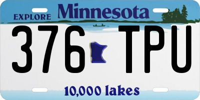 MN license plate 376TPU