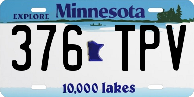 MN license plate 376TPV