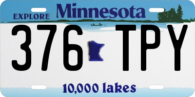 MN license plate 376TPY