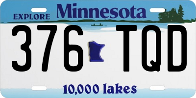 MN license plate 376TQD