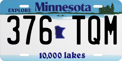 MN license plate 376TQM