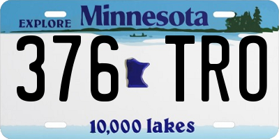 MN license plate 376TRO