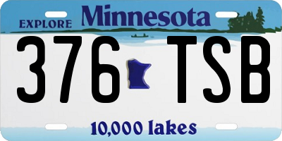 MN license plate 376TSB