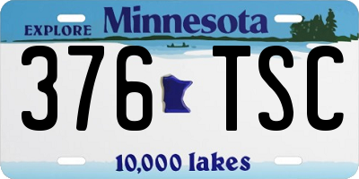 MN license plate 376TSC