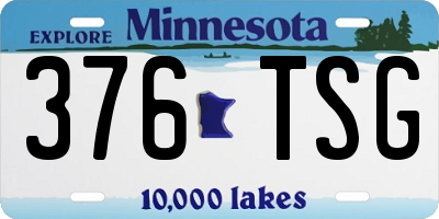 MN license plate 376TSG
