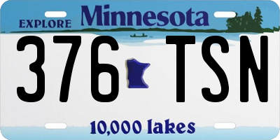 MN license plate 376TSN