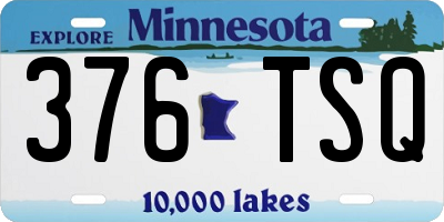 MN license plate 376TSQ