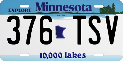 MN license plate 376TSV