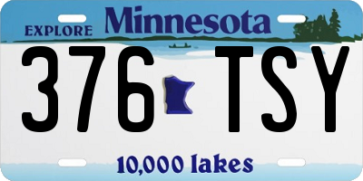 MN license plate 376TSY