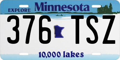 MN license plate 376TSZ
