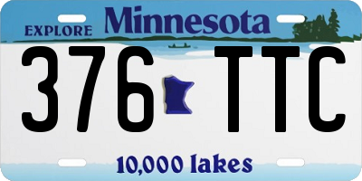 MN license plate 376TTC