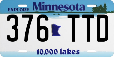 MN license plate 376TTD