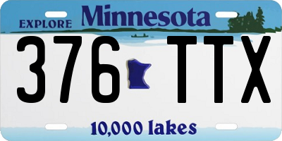 MN license plate 376TTX