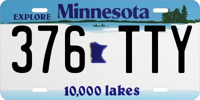 MN license plate 376TTY