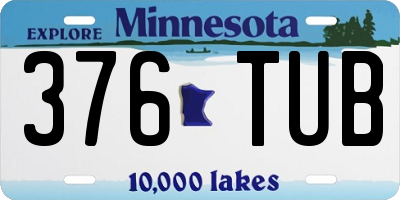 MN license plate 376TUB
