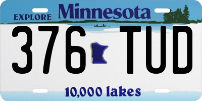 MN license plate 376TUD