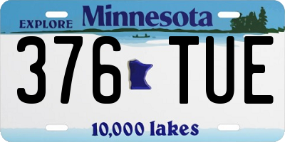 MN license plate 376TUE