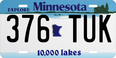 MN license plate 376TUK