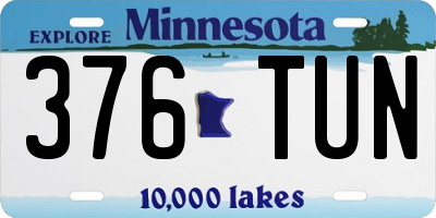 MN license plate 376TUN