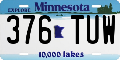 MN license plate 376TUW