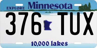 MN license plate 376TUX