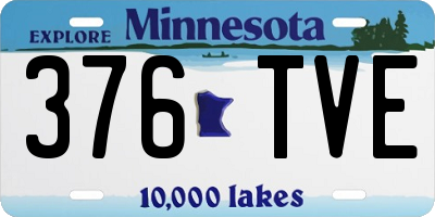 MN license plate 376TVE