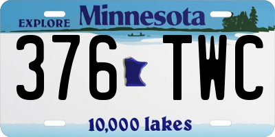 MN license plate 376TWC