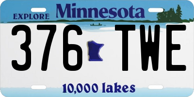 MN license plate 376TWE