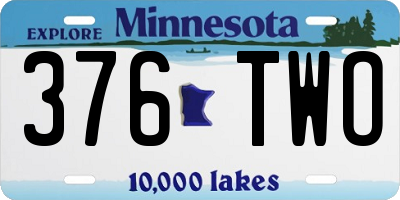 MN license plate 376TWO