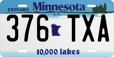 MN license plate 376TXA