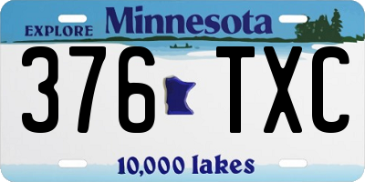 MN license plate 376TXC