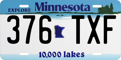MN license plate 376TXF