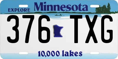 MN license plate 376TXG