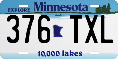 MN license plate 376TXL