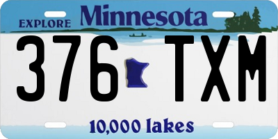 MN license plate 376TXM