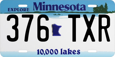 MN license plate 376TXR